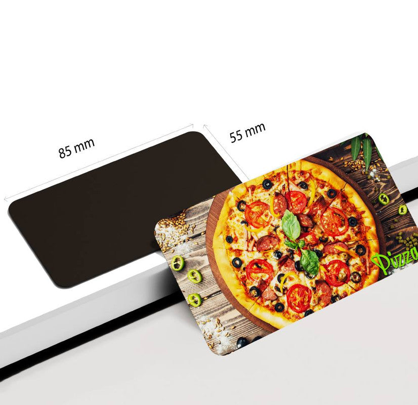 dhcrafts Rectangular Rubber Fridge Magnet Multicolor Food Pizza D2 Rectangular Design Pack of 1 (8.6cm x 5.4cm)
